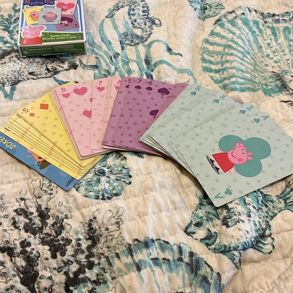 Peppa Pig jumbo playing cards for children 4+ like new, never used nwot